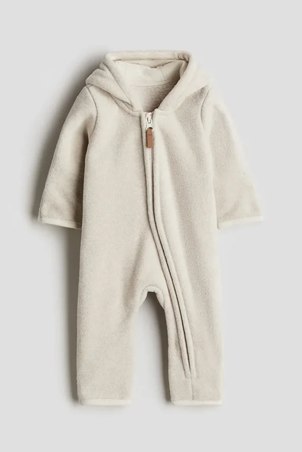 H&M Hooded Fleece Jumpsuit