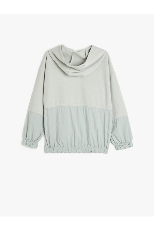Koton Oversized Hoodie with Kangaroo Pocket and Parachute Fabric Details