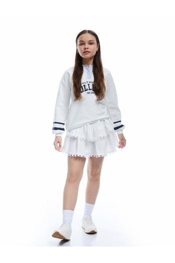 Koton Long Sleeve Shirt Collar Oversized Sweatshirt