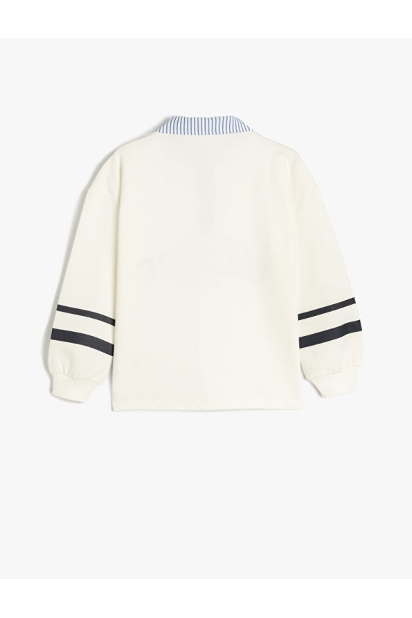 Koton Long Sleeve Shirt Collar Oversized Sweatshirt