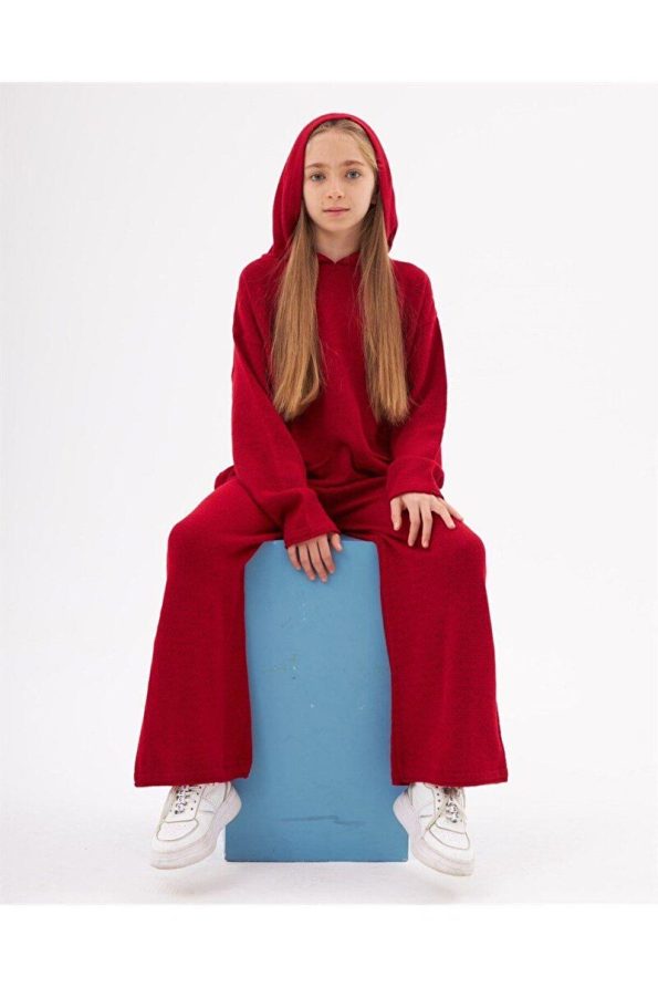 Hilal Akıncı Kids Girls Hoodie Pocket Sweatshirt and Knit Pants Set
