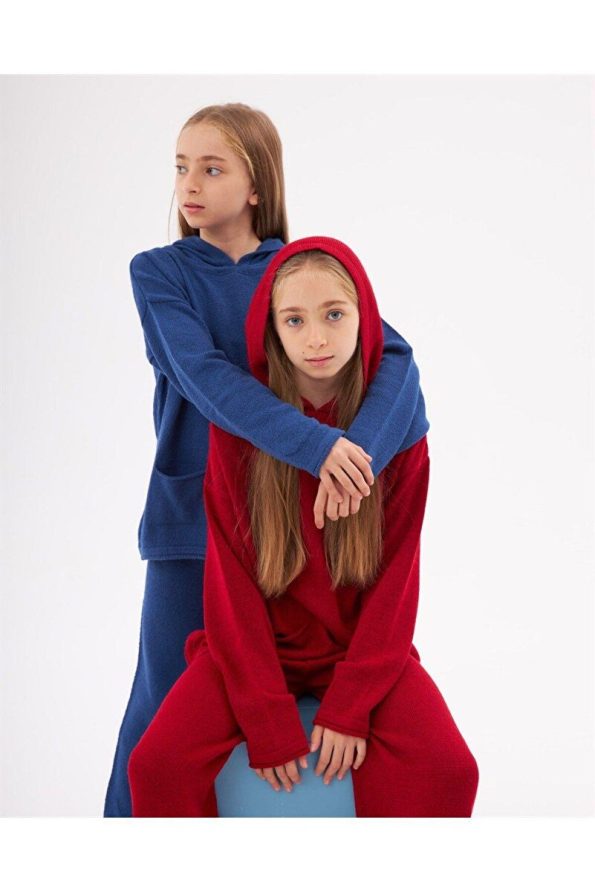 Hilal Akıncı Kids Girls Hoodie Pocket Sweatshirt and Knit Pants Set