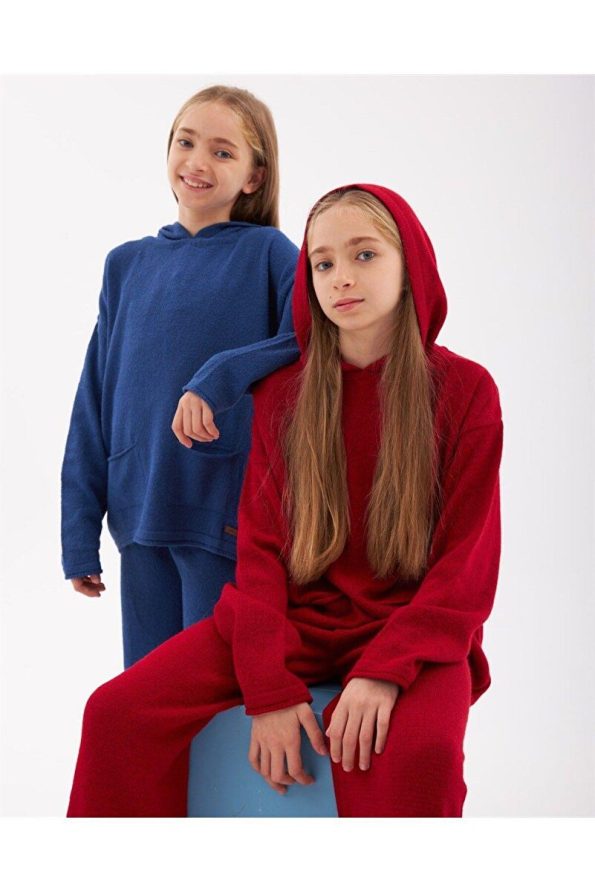 Hilal Akıncı Kids Girls Hoodie Pocket Sweatshirt and Knit Pants Set