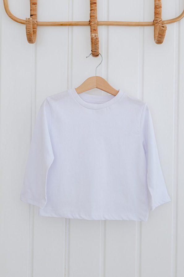 Lilabio Long Sleeve Cotton White T-Shirt for Girls