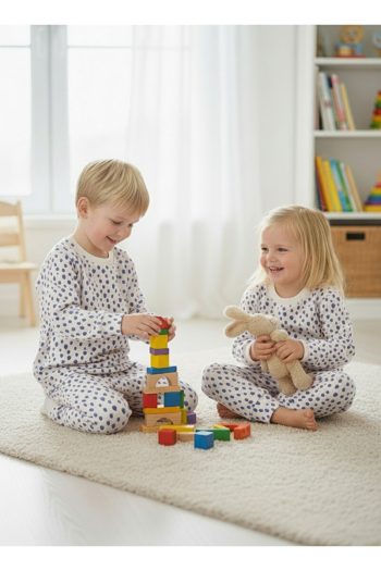 Feyza Droplet Pattern 100% Cotton Soft Baby Set