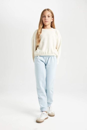 Defacto Girls' Standard Fit Elastic Waist Basic Jogger Pants