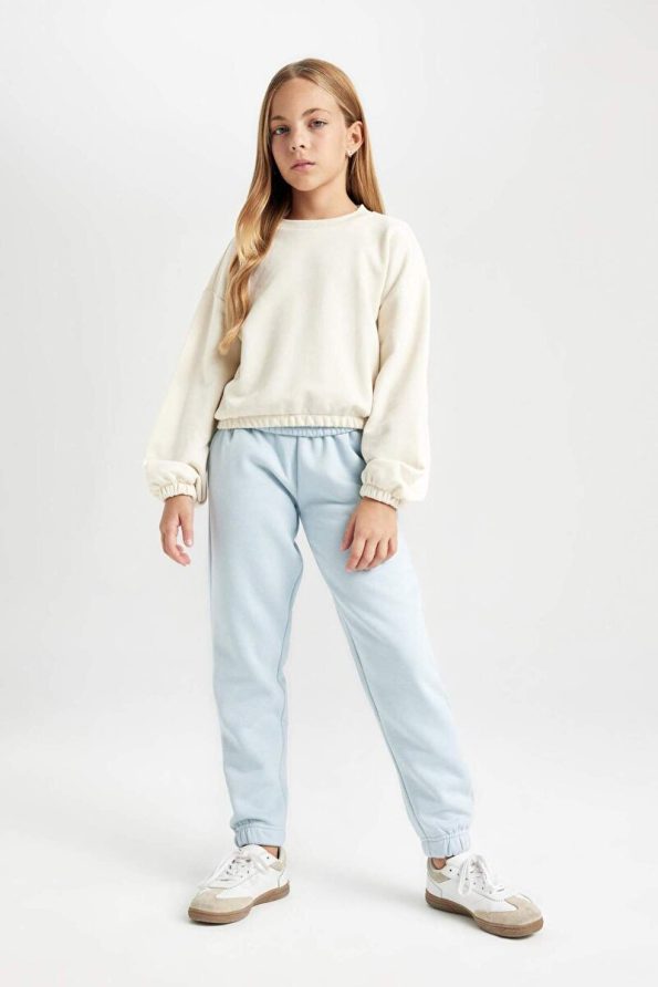 Defacto Girls' Standard Fit Elastic Waist Basic Jogger Pants
