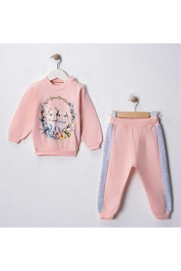 MyPrettyBaby Bunny Print Girls Baby Outfit