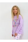 Vitmo Girls' Long Sleeve 100% Cotton Pajama Set Happy Life