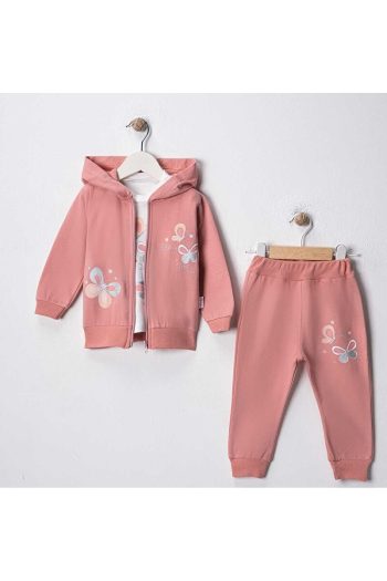 MyPrettyBaby Glitter Butterfly Printed Hoodie Set for Girls