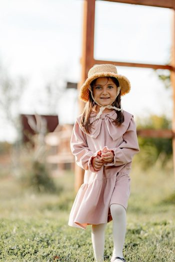 Pink Dress with Large Bow for Girls