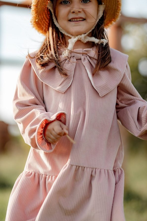 Pink Dress with Large Bow for Girls