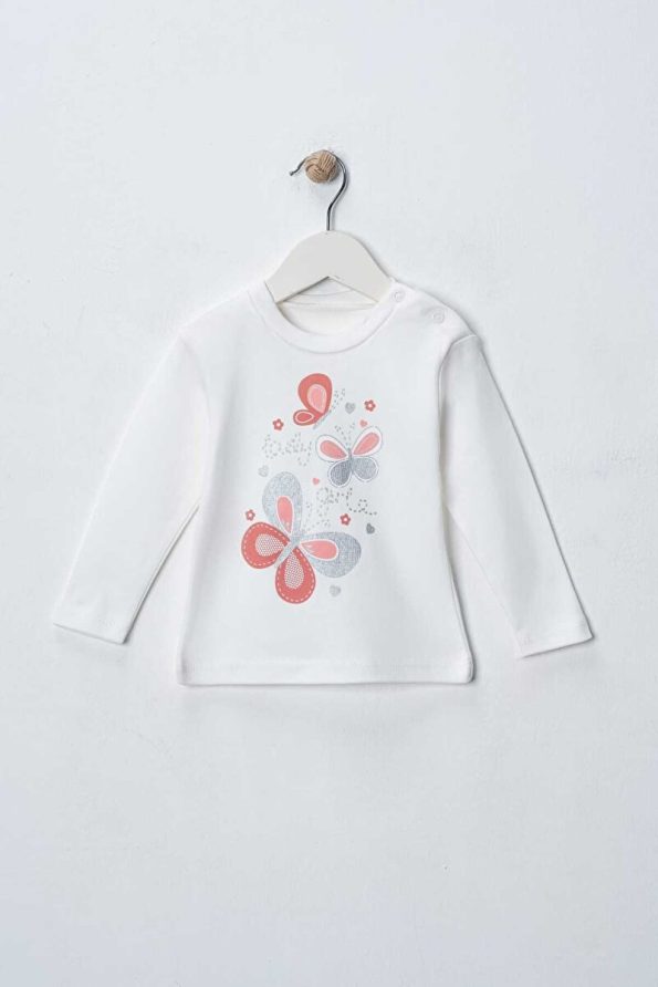 MyPrettyBaby Glitter Butterfly Printed Hoodie Set for Girls