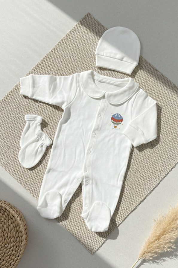 Tuğba Swan Baby Collar Romper Set - Zezig x Royal Series - Blue
