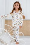 Lilabio Bamboo Fabric Button-Up Girls Pajama Set