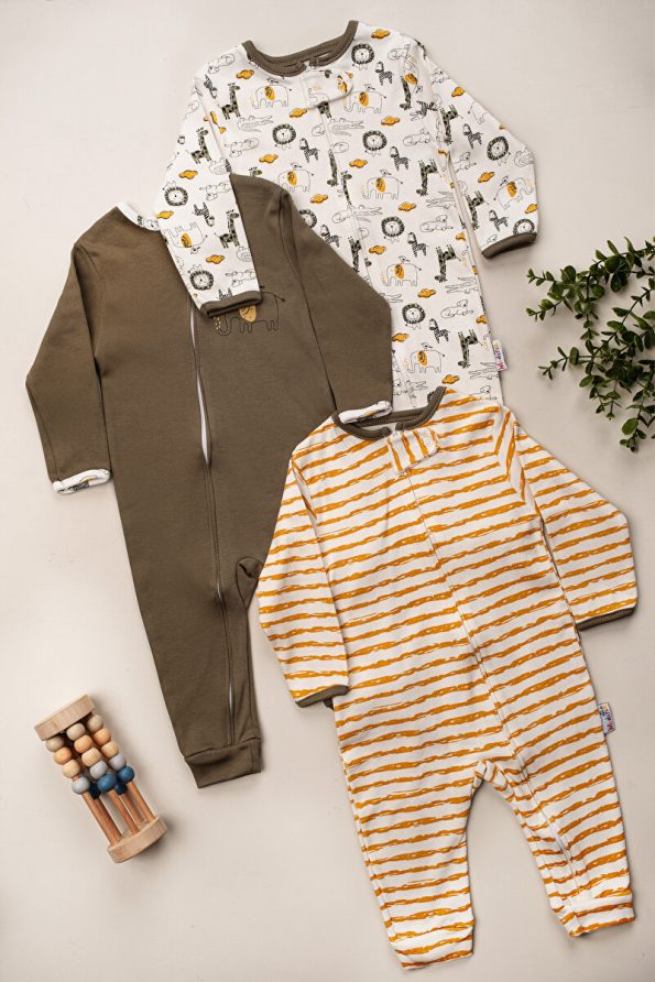 SFKHOME Baby Boys' Footed Romper Set of 3