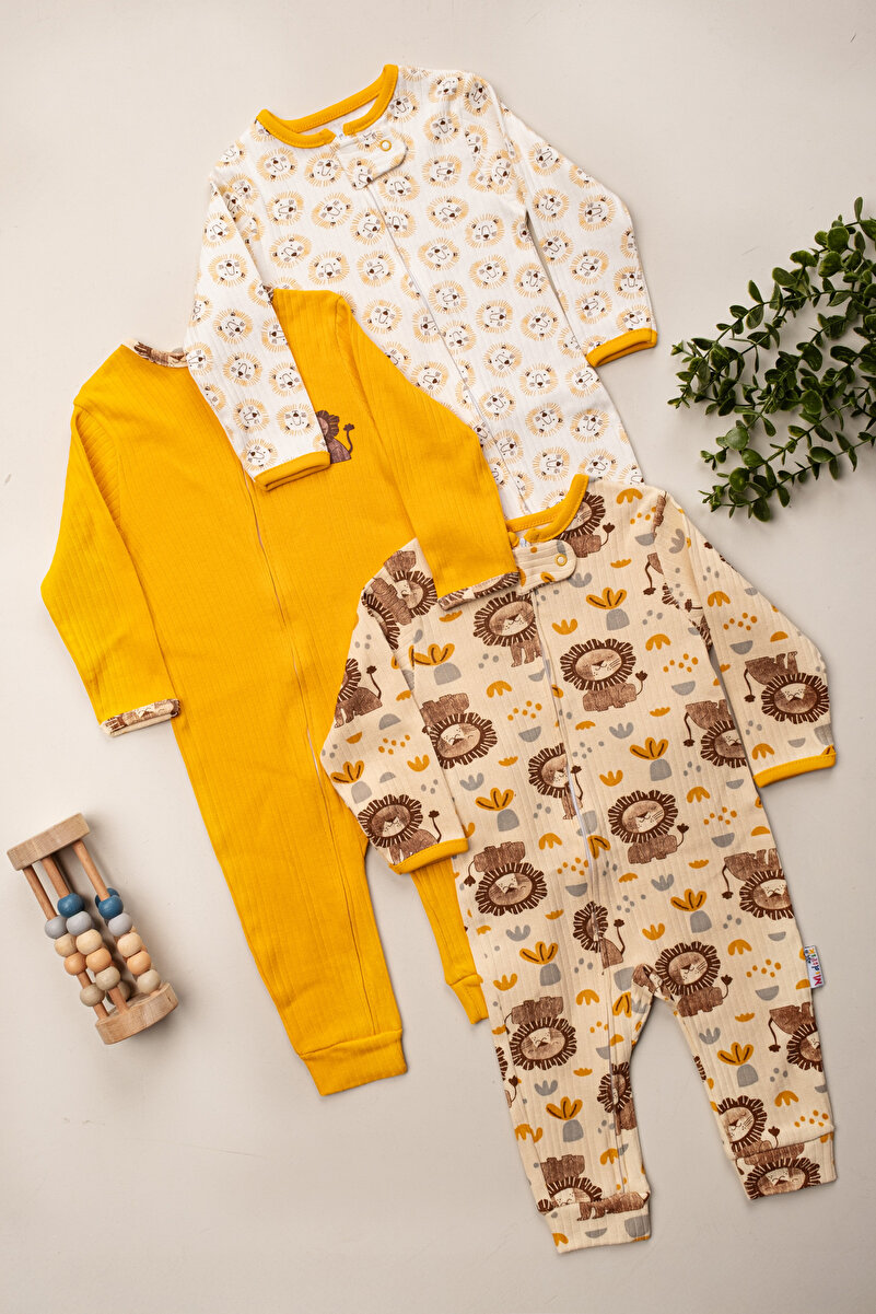 1_org_zoom-961.jpg ENIA BABY Organic Baby Boys' Printed 3-Piece Romper Set