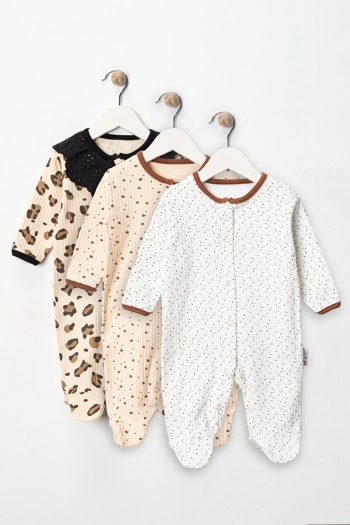 ENIA BABY Floral Print Cotton Romper Set for Baby Girls 3-6-9 Months