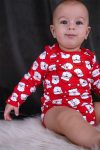 Lilabio Cotton Long Sleeve Red Santa Claus Baby Bodysuit