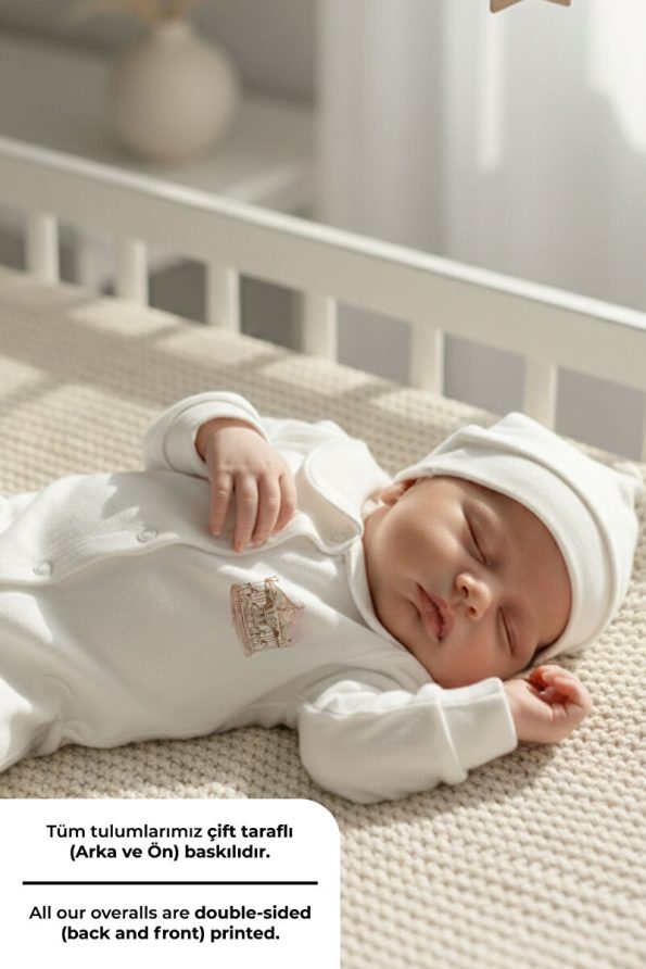 Tuğba Swan Baby Collar Romper Set - Royal Series - Pink Carousel