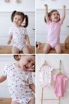 Lilabio 100% Cotton Set of 2 Short Sleeve Baby Bodysuits