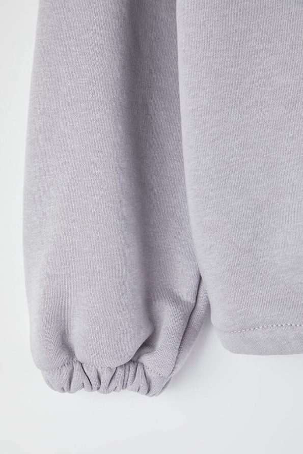 Trendyolmilla Kids Grey Neck Detail Regular Girls Knit Sweatshirt
