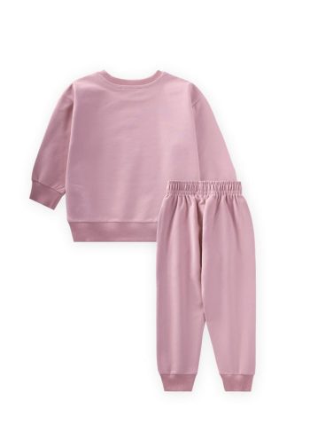 Basic Printed Tracksuit Set 2-7 Years Pink
