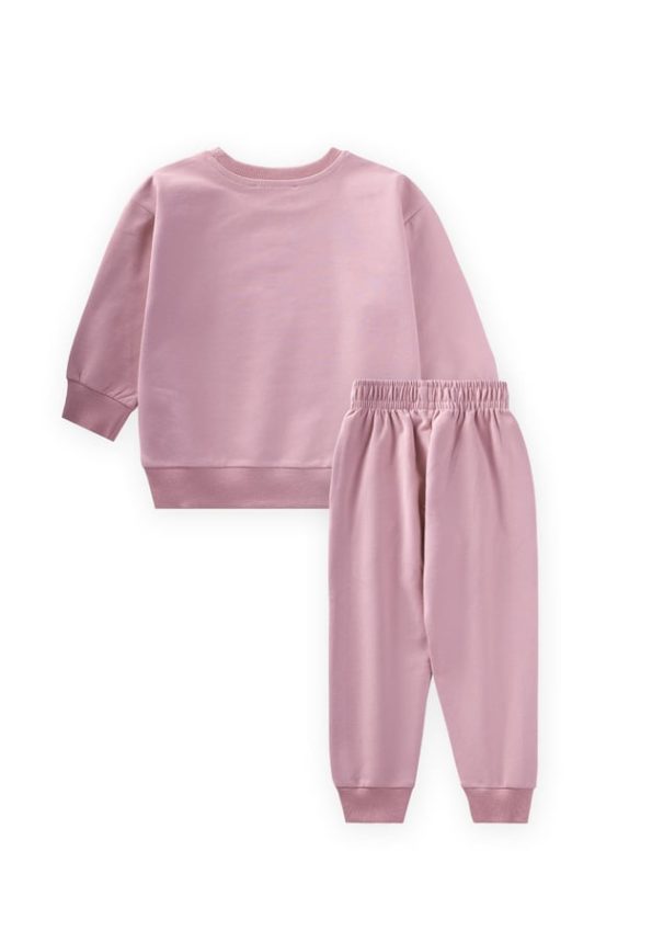 Basic Printed Tracksuit Set 2-7 Years Pink