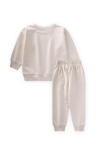 Basic Printed Sweatshirt Set for Ages 2-7 Off-White