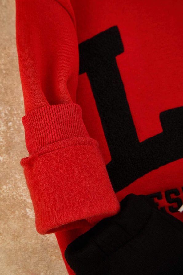 Trendyolmilla Kids Red Cotton Embroidered Regular Knit Set for Boys