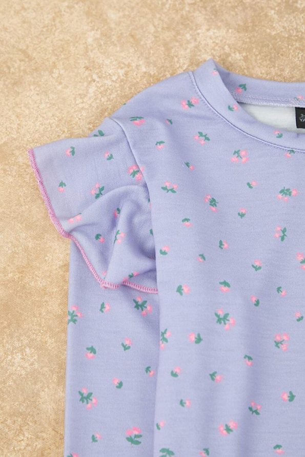Trendyolmilla Kids Lilac Printed 4-Piece Knitted Regular Girls Pajama Set