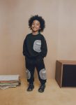 Boys' Cotton Black and Gray Pocketed Paris Printed Tracksuit - Modern Two-Piece Set