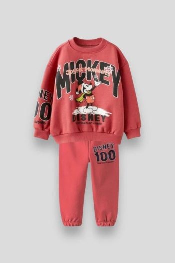Boys' Cotton Brick Pink Character Print Tracksuit - Joyful Moments Theme