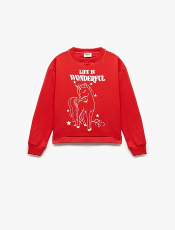 Girl's Unicorn Printed Sweatshirt