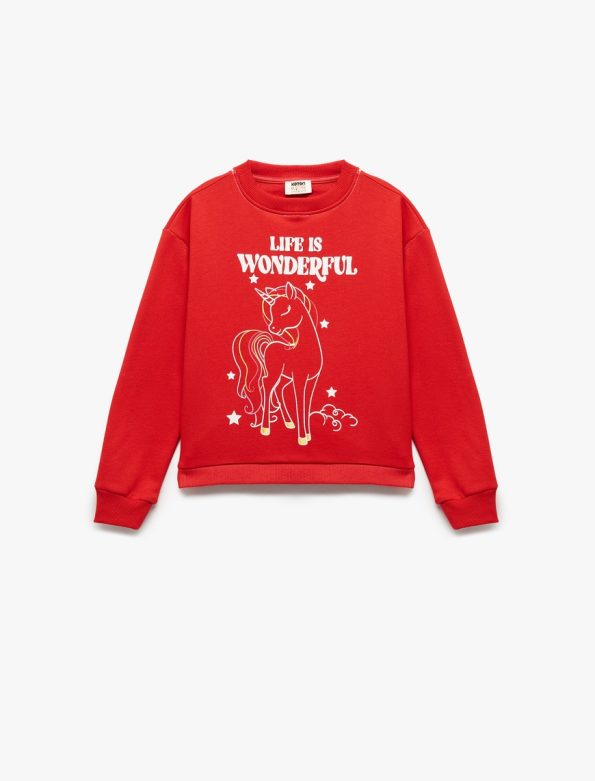 Girl's Unicorn Printed Sweatshirt