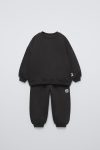 Boys' Cotton Black Sweatshirt and Jogger Set - Comfortable Fit