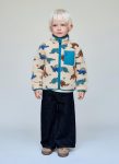 Boys' Cotton Cream Fleece Jacket with Animal Print