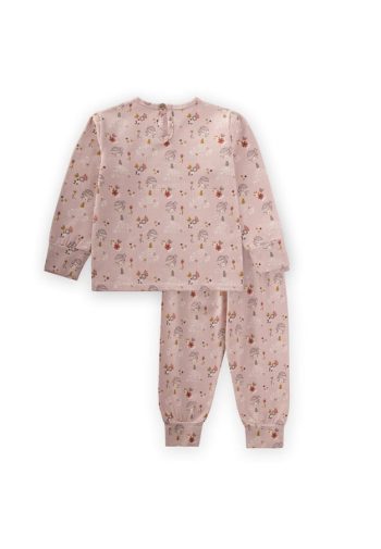 Patterned Pajama Set for Ages 2-10 in Dusty Pink