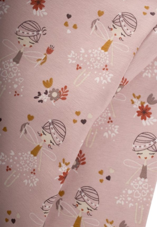 Patterned Pajama Set for Ages 2-10 in Dusty Pink