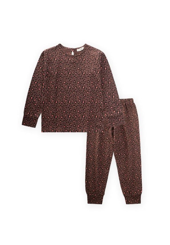 Brown Pajama Set for Ages 3-12