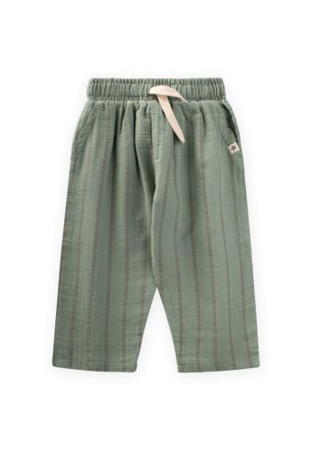 Muslin Trousers for Ages 1-7 Green Striped