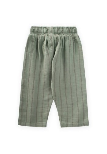 Muslin Trousers for Ages 1-7 Green Striped