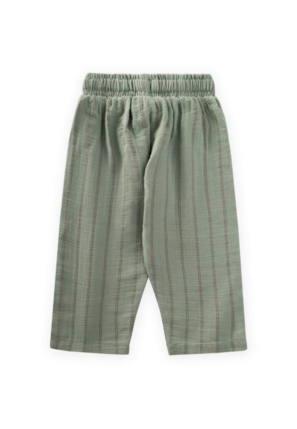 Muslin Trousers for Ages 1-7 Green Striped