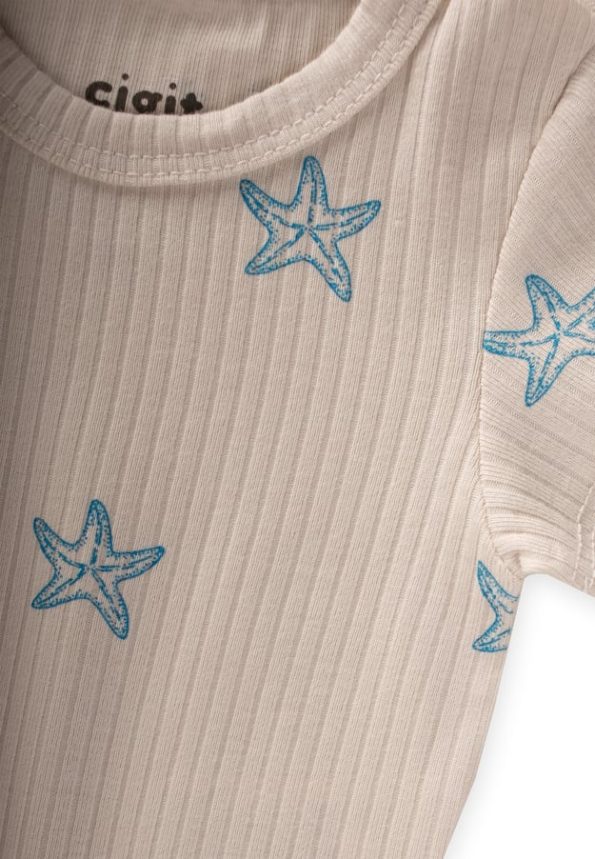Starfish Pattern Bodysuit for Ages 0-3