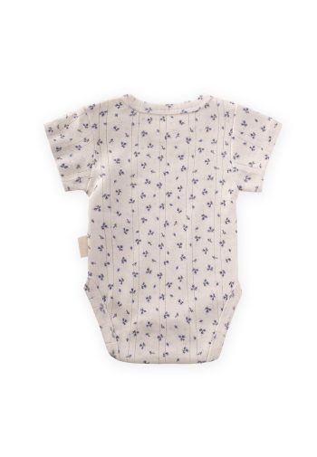 Baby Bodysuit 0-3 Years Blue Floral Pattern