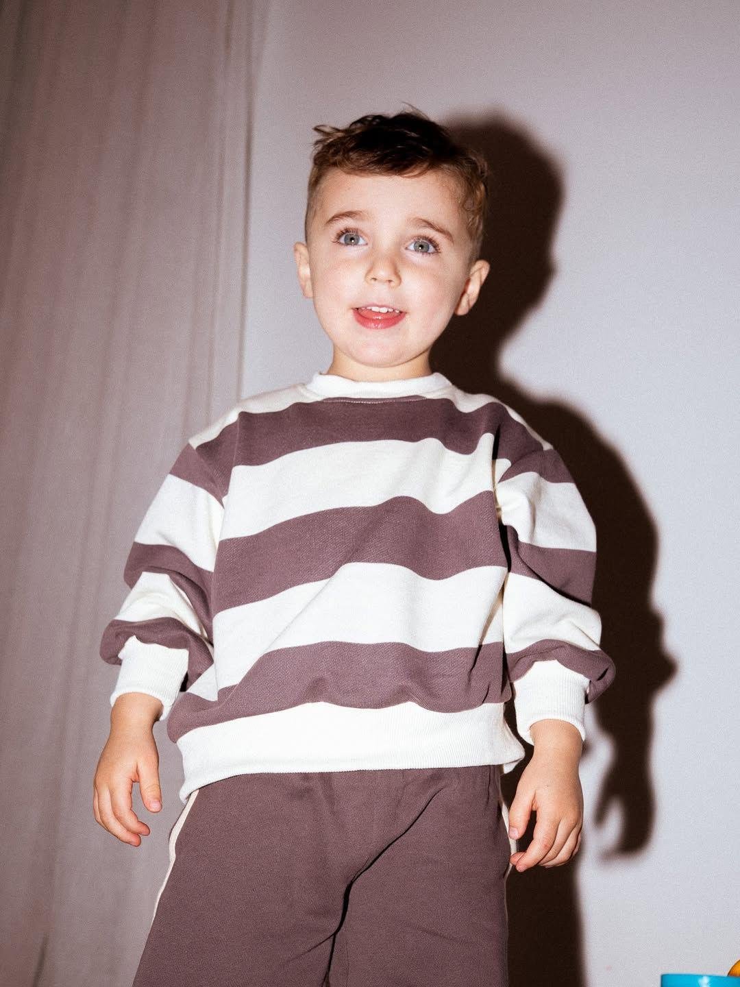 664a8e23-84f5-4d83-8d4a-7cd9826b655f-447c-9.jpeg Unisex Kids Cotton Brown Striped Sweatshirt and Track Pants Set - Relaxed Fit