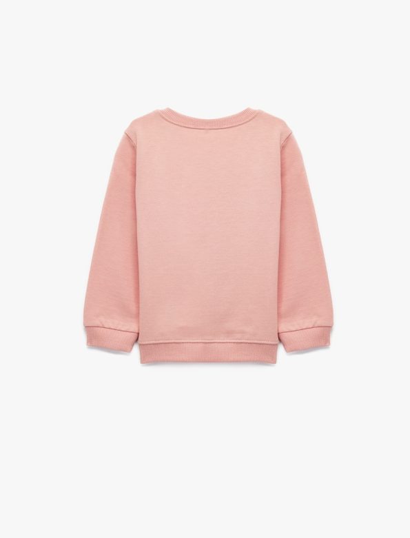 Baby Girl Cotton Long Sleeve Crew Neck Heart Printed Sweatshirt