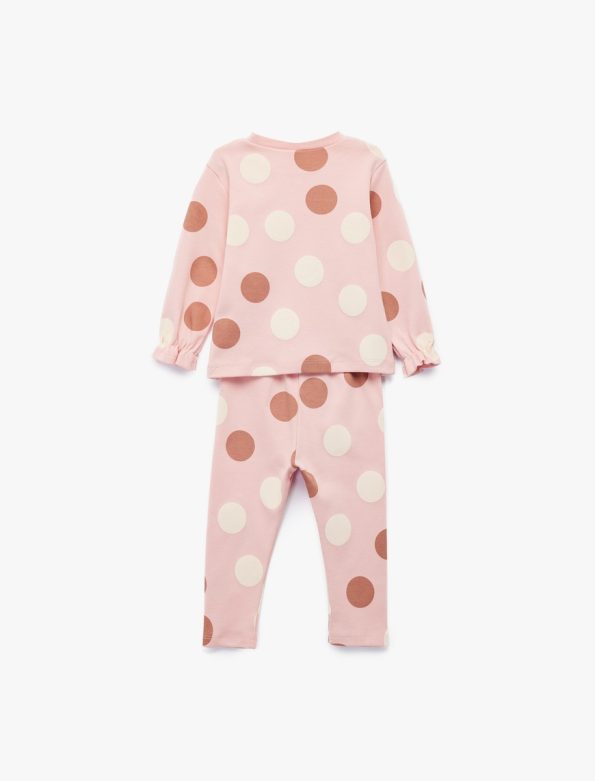 Baby Girl Cotton Polka Dot 2-Piece Leggings and T-Shirt Set