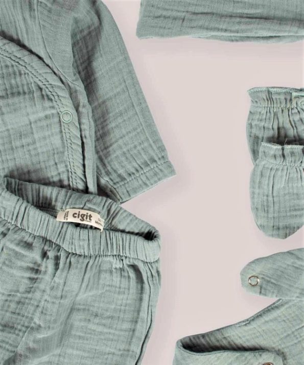 Organic Hospital Outfit for Babies 0-3 Months Mint Green