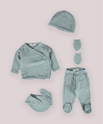 Organic Hospital Outfit for Babies 0-3 Months Mint Green
